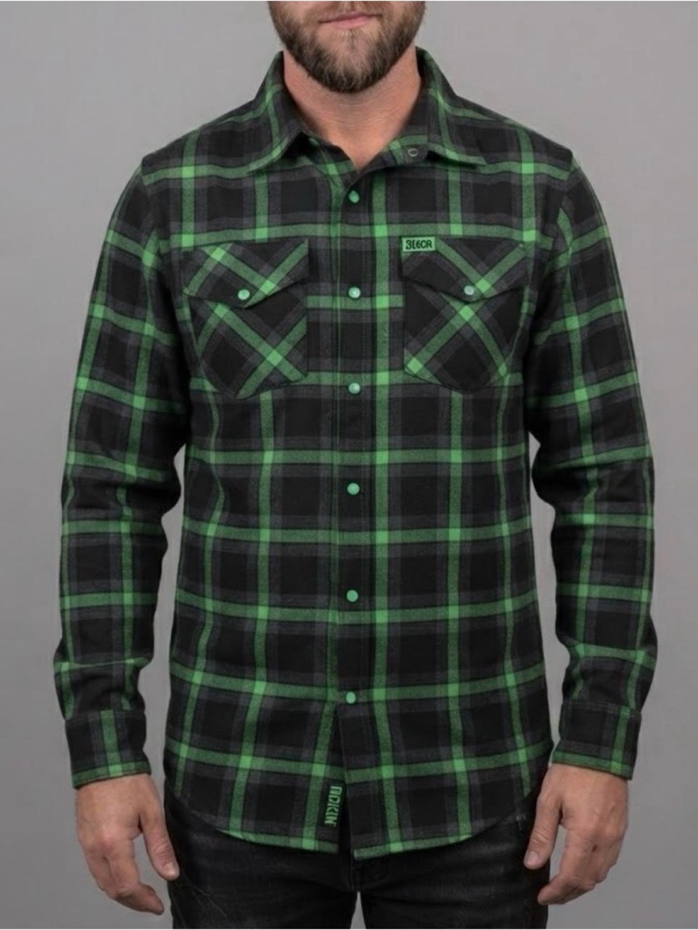 Dixxon Flannel Co. Green & Black Plaid Long Sleeve Button Down Shirt Sz M